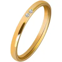 Akzent Fingerring "Silva, goldfarbig, langlebig" Gr. 58, gold (goldfarbig), Fingerringe, Damen, 58, Edelstahl, Fingerring