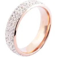 Akzent Fingerring "Danise, langlebig" Gr. 54, rosa (roségoldfarbig), Fingerringe, Damen, 54, Edelstahl, Fingerring