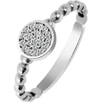Akzent Fingerring "Eivor" aus 925 Sterlingsilber, rhodiniert, langlebig, Gr. 50-62" Gr. 52, silber (silberfarbig), Fingerringe, Damen, 52, Silber 925 (Sterlingsilber), Fingerring