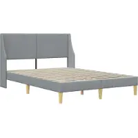 vidaXL Bettgestell mit Matratze mit Kopfteil Polyester