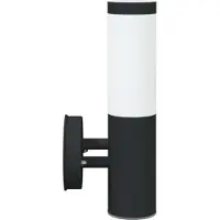 vidaXL Außenwandleuchte Schwarz 15 x 7,5 x 33 cm Edelstahl und Plastik