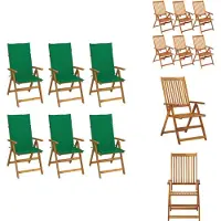 vidaXL Klappbare Gartenstühle 6 Stk. mit Auflagen Massivholz Akazie - Gartenstühle