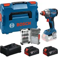 Bosch Werkzeug-Set: GDX 18V-285 + 2x GBA 5.0Ah + GAL + 31-tlg. Bit-Set in L-BOXX - 0615A500DY