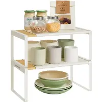 Songmics 2-teiliges Set Küchenregale KCS051N01, weiß/beige – A