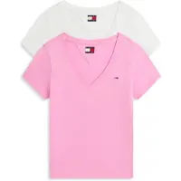 Tommy Hilfiger 2-pack V-neck Tee Ecru/pink Daisy Größe: S | Hemden Outlet | Damen | Braun