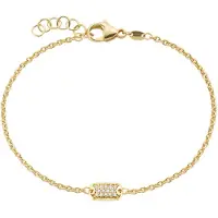Smart Jewel Armband "Armband Mittelteil rechteckig mit Zirkonia, Silber 925", gold, Armbänder, Damen, Silber 925 (Sterlingsilber), Armband