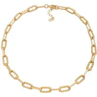 Elli Kette ohne Anhänger "Halskette Gliederkette Modern Eckig Goldfarben für Damen" Gr. 45, gold, Halsketten, Damen, ohne Stein, Messing, Kette ohne Anhänger