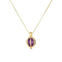 Elli Halskette Amethyst Kugel Anhänger Rund 925 Silber Vergoldet Elli Premium Gold