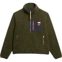Superdry für Damen. W2012343A Vintage Retro halber Reißverschluss Fleece grün (XS), Lässig, Polyester