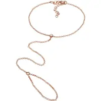 Elli Armkette "Armband Handchain mit Glas Kristalle Weiß 925 Sterling Silber" Gr. 160, rosa (rosegold), Armbänder, Damen, Silber 925 (Sterlingsilber), Armkette