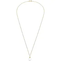Nenalina Lange Kette "Halskette Anhänger Muschelkernperle Tropfen 925 Silber" Gr. 60, gold, Halsketten, Damen, Silber 925 (Sterlingsilber), Lange Kette