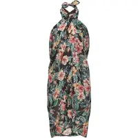 LASCANA Strandrock , Damen, Gr. 1, schwarz (schwarz bedruckt), Chiffon, Obermaterial: 100% Polyester, bedruckt, figurumspielend kurz, Röcke Strandrock, mit tropischem Print