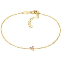 Elli Armkette "Armband Dreieck Glass Crystals Rose 925 Sterling Silber" Gr. 16, gold, Armbänder, Damen, Silber 925 (Sterlingsilber), Armkette