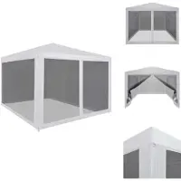 vidaXL Partyzelt mit 4 Mesh-Seitenwänden 3 x 3 m - Pavillons & Partyzelte