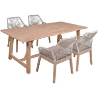 Garden Pleasure Garten-Essgruppe "OAKLAND/POMONA", braun (braun, braun, braun), B:200cm H:82cm T:300cm, Massivholz, Polyester, Sitzmöbel-Sets, Garten-Essgruppe, mit Polsterung