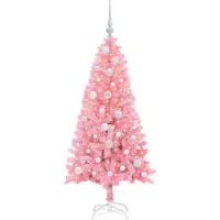 vidaXL Weihnachtsbaum Rosa 120 cm PVC