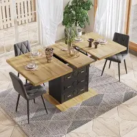 STILVORA Esstisch mit LED-Beleuchtung, Ausziehbarer Esszimmertisch für 6 Personen, Tischbeine mit Stauraum, für Terrasse und Garten, Ausziehbares Tischplatten-Design