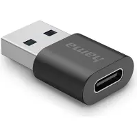 Hama USB-Adapter, USB-A-Stecker - USB-C-Buchse, USB 3.2 Gen2, 10 Gbit / s, USB-A, USB-C, Schwarz