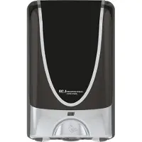 Sc johnson STOKO TouchFree Seifenspender, Berührungsloser Kunststoffspender für 1,2 l - Kartuschen, Maße: H 277 x B 170 x T 100 mm, ultra schwarz, mit Chrom