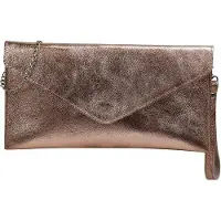 OEM Leder Schmuckkästchen kleiner Beutel Abendtasche in Suède oder Metall 31,5x16,5cm Palma G299 (rosa Gold)