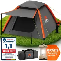 Aktiv shop GmbH ELONEO aufblasbares Zelt für 1-3 Personen mit Vordach & Luftpumpe, Camping Zelt wasserdicht, Luftzelt ultraleicht, Inflatable Tent, Glamping Zelt mit gratis LED Licht