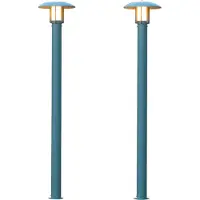 Konstsmide 2er-Set Außenstehleuchte, Gartenlaterne Alu silber, Glas opal, E27,