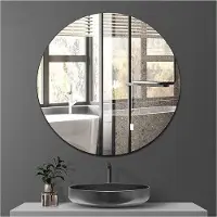 Famanu runde Spiegel 40 cm - Selbstklebend für Badezimmer, Wohnzimmer und Schminktisch