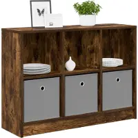 vidaXL Sideboard Räuchereiche 88,5 x 27,5 x 63,5 cm