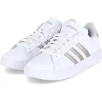 Adidas Sneaker SPORTSWEAR "GRAND COURT 2.0", Damen, Gr. 38, weiß (cloud weiß, platin metallic, platin metallic), Synthetik, Schuhe Sneaker, Design auf den Spuren des Superstar, Topseller