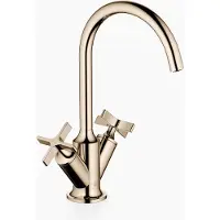 Dornbracht VAIA Waschtisch-Einlochbatterie mit Ablaufgarnitur, Kreuzgriffe, Ausladung 167mm, 22513809-47, Farbe: Champagne
