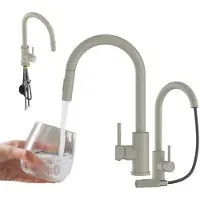Granitan - Küchenarmatur - Wasserhahn Küche Höhe 39 cm - Beige - Keramikkopf - LOSETO