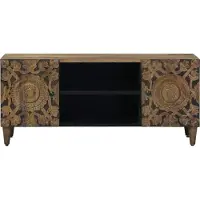 vidaXL TV-Schränk Braun 105 x 33,5 x 46 cm Massivholz Mango