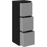 vidaXL Sideboard mit Schubladen Schwarz Eichen-Optik 35 x 32 x 99,5 cm