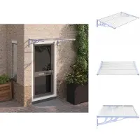 vidaXL Türvordach Grau und Transparent 122x90 cm Polycarbonat - Markisen