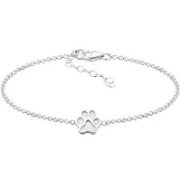 Elli Armkette "Armband Pfote Symbol Hund Katze 925er Silber" Gr. 160, silber, Armbänder, Damen, Silber 925 (Sterlingsilber), Armkette