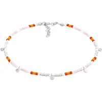 Elli Fußschmuck Plättchen Glas Beads Bunt 925 Silber Elli Silber