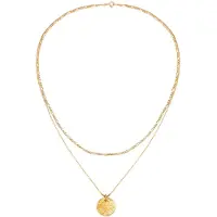Elli Halskette Layer Plättchen Figaro Boho 2-Lagig 925 Silber Elli Gold