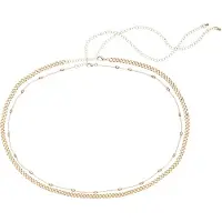 LASCANA Bauchketten Set , Damen, Gr. S/M, gold (goldfarben), Metall, glänzend, Bauchketten Bauchketten Set, im 2er Set, Taillenkette, geschichtete Körperkette, Strandschmuck