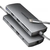 Axagon HMC-8HLSA, USB 5Gbps hub, 3x USB-A, HDMI 4k/60Hz, RJ-45, SD/microSD, audio, PD 100W, Kabelgebunden, USB 3.2 Gen 1 (3.1 Gen 1) Type-C, 100 W, 3,5 mm, 1.4/2.3, 10,100,1000 Mbit/s