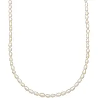 KUZZOI Silberkette "Halskette Herren Süßwasser-Zuchtperle Oval 925 Silber" Gr. 42, silber, Halsketten, Herren, ohne Stein, Silber 925 (Sterlingsilber), Silberkette