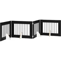 vidaXL Klappbares Hundetor mit Ständern 4 stk. Schwarz Eichen-Optik