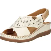 Pikolinos für Damen. W8K-0848C1 Off-white Leder Sandalen Cadaques (41), Weiß, 3 bis 5 cm, Klettverschluss, Lässig