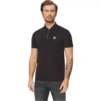 EA7 für Herren. 8NPF13_PJRGZ Premium-Poloshirt schwarz (M), Lässig, Polyamid, Kurzarm