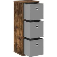 vidaXL Sideboard mit Schubladen Geräucherte Eiche 25,5 x 22 x 69,5 cm