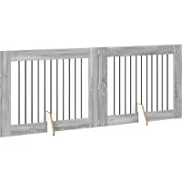 vidaXL Klappbares Hundetor mit Ständern 2 stk. Sonoma-Grau 200,5 cm