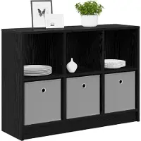 vidaXL Sideboard Schwarz Eichen-Optik 88,5 x 27,5 x 63,5 cm