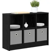 vidaXL Sideboard Schwarz Eichen-Optik 73,5 x 22,5 x 53,5 cm
