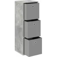vidaXL Sideboard mit Schubladen Beton Grau 35 x 32 x 99,5 cm