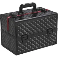OEM Schwarzer Aluminium-Beauty-Koffer mit Verstellbarer Aufteilung, 34,7 x 22,2 x 25 cm