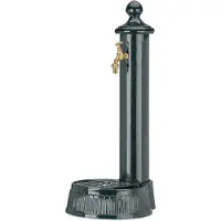 Markenlos Gartenbrunnen Antikstil - Höhe: 61 cm - Breite: 25 cm - Tiefe: 31 cm - Nostalgisches Dunkelgrün